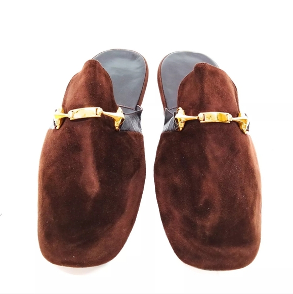 GUCCI SANDALS MEN BROWN̈ SUEDE/ CLUTCH CANVAS/SUEDE - Picture 2 of 9